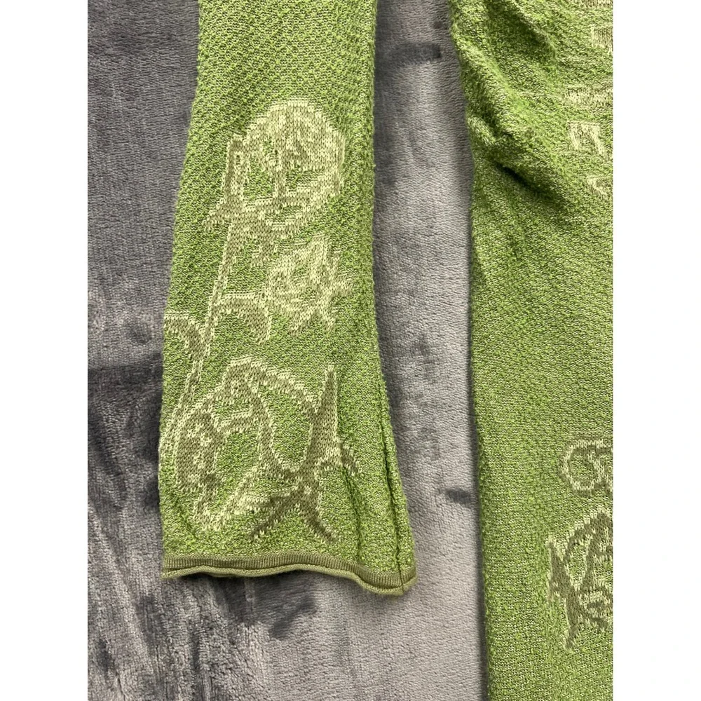 House of Sunny Law of Attraction Green Floral Jacquard Knit Midi Dress US 8 - Picture 2 of 14